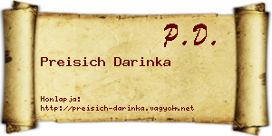 Preisich Darinka névjegykártya